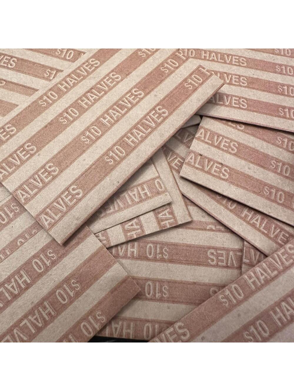 900 Pack Half Dollar Coin Wrappers Flat Striped Paper Coin Roll Sleeves, New
